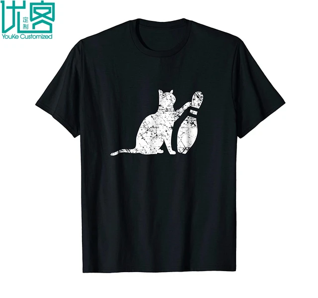 Cheap Ornery Alley Cat Tipping Bowling Pin Shirt Funny Team Gift 2019 Summer Men's Short Sleeve T-Shirt