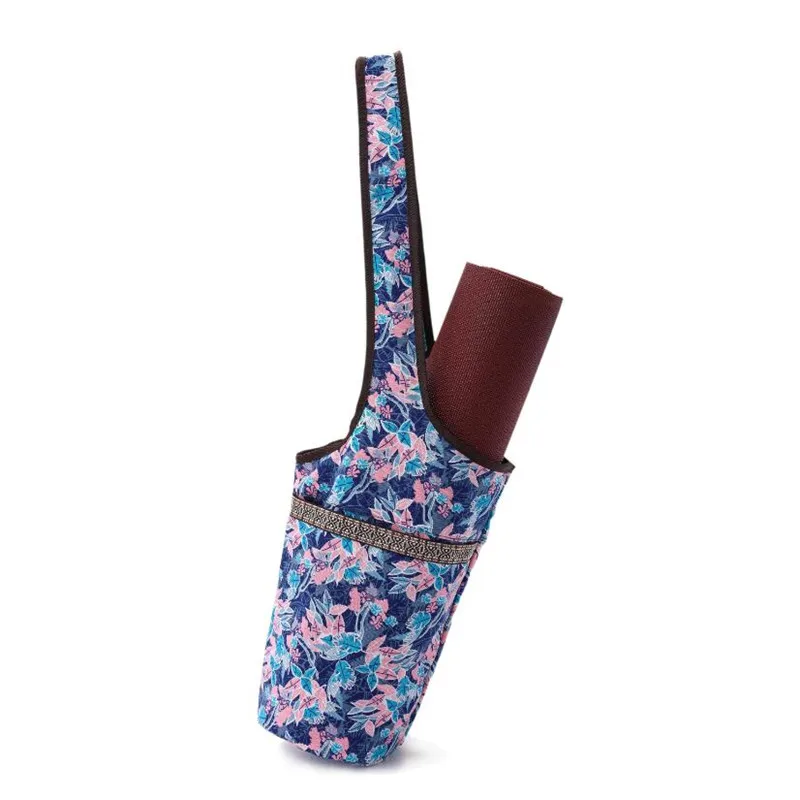 Yoga Mat Bag Carrier Durable Canvas Cotton Oblique span Yoga Backpack Carry Strap Drawstring Bags Pilates Mat Bag