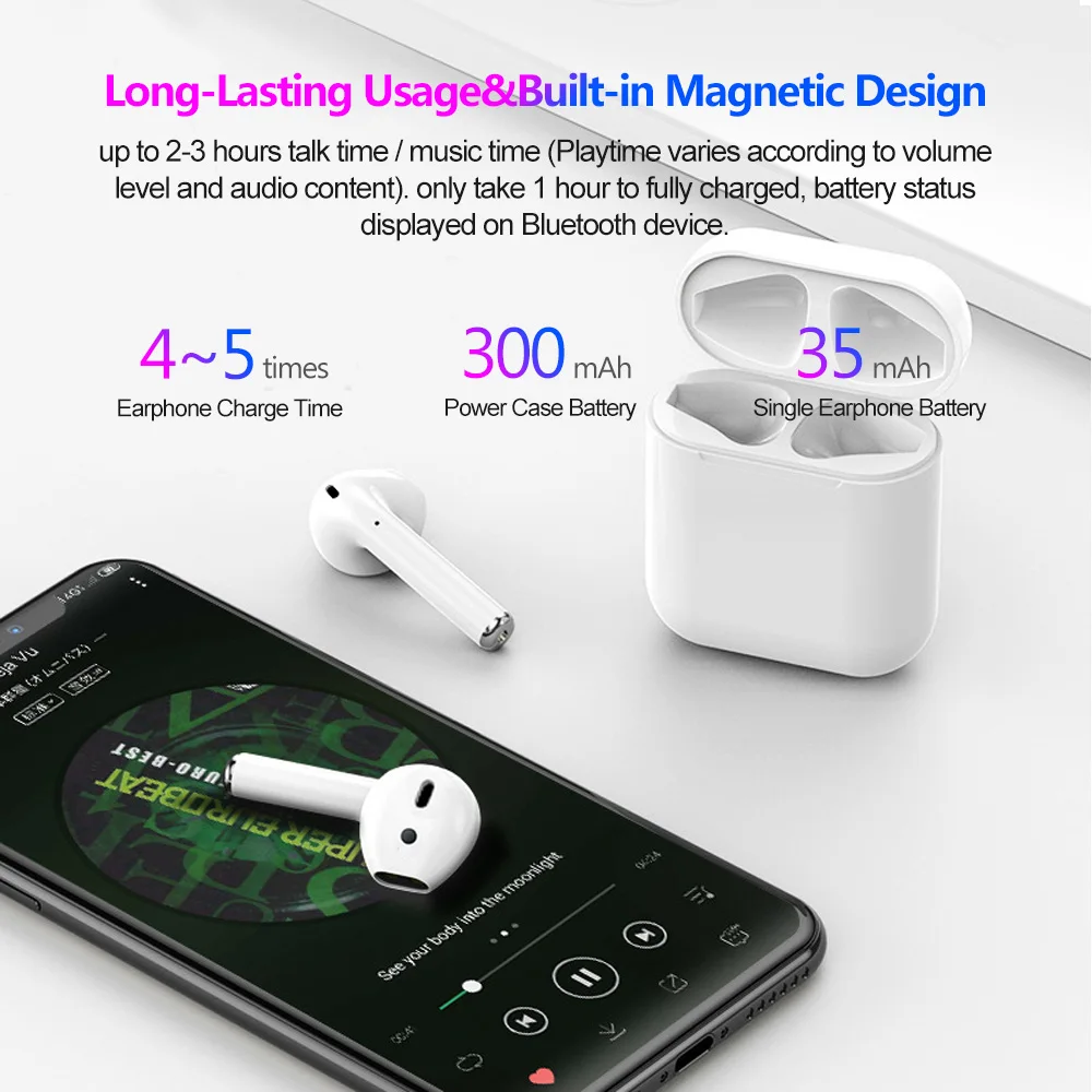 Wireless Bluetooth Headphone, i7/i9/i11/i12 full model Headset Earbuds With Charging Case Stereo Earphone For xiaomi iPhone