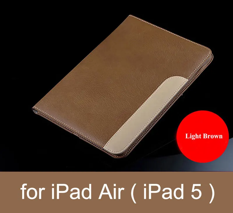 Чехол для Apple iPad Air 2 Air 1 из искусственной кожи, деловой портфель для планшета, откидная подставка, умный чехол для iPad 5, 6, Fundas, автоматический режим сна - Цвет: Air (light brown)