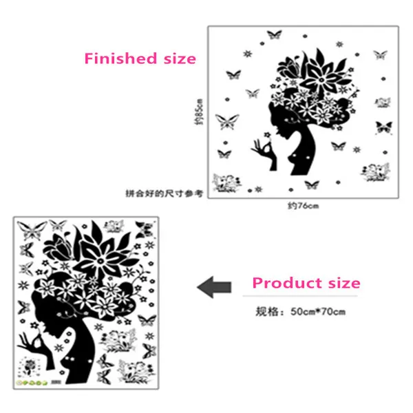 Diy Романтические цветы Феи качели бабочки настенные наклейки Детская комната Декор стены спальня гостиная комната Девушки комната Наклейка Плакат Фреска - Цвет: ZYPA-2175-SN