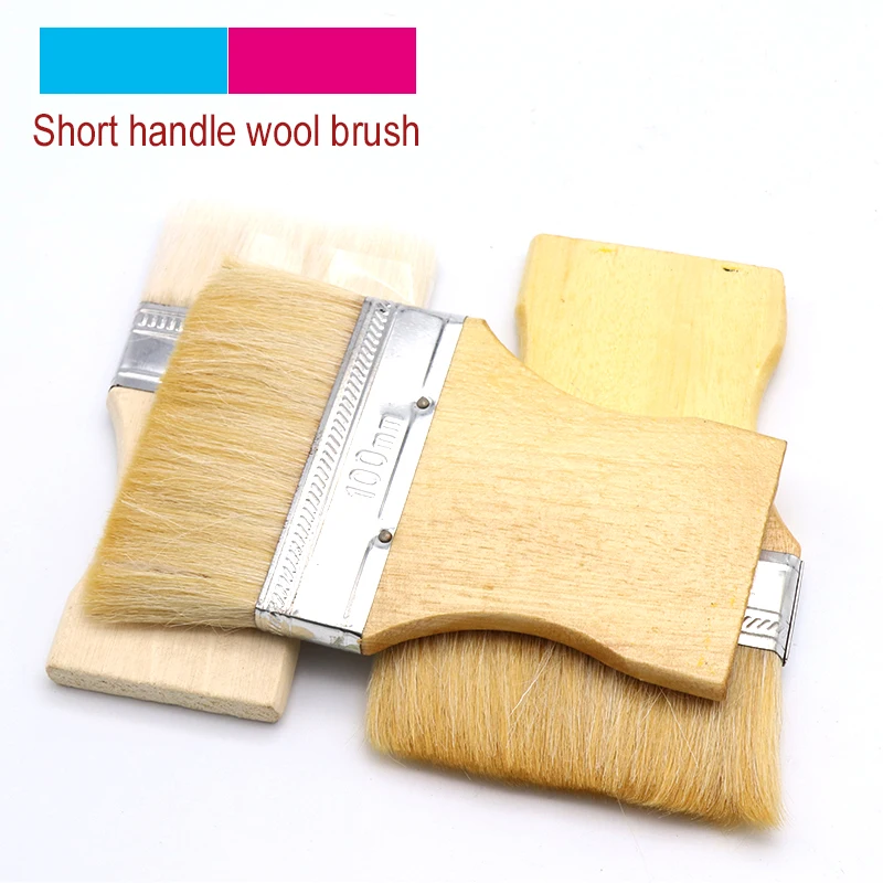 

Wool Painting Brush Industrial Fiber Brush Wall Paint Brushes Oil Watercolor Powder Bristle Wooden Hand Manual Cleaning Art Tool
