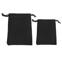 50 Uds., 10x12 cm, bolsas de terciopelo de color negro puro, bolso de mujer vintage con cordón para fiesta/joyería/bolsa de embalaje hecha a mano para regalo diy
