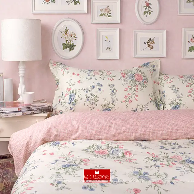 Nordic Ikea Pink Beautiful Flower Bedding Princess Rustic Duvet
