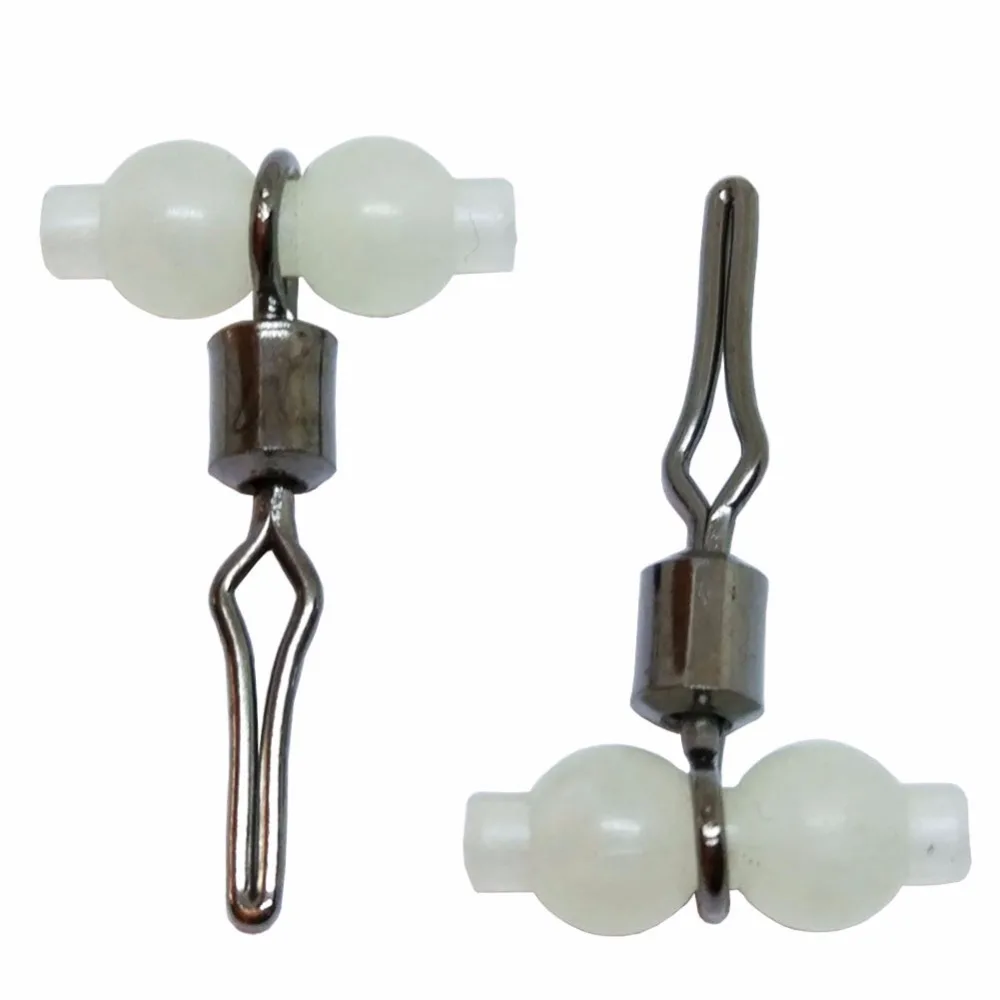 

20pcs/lot 3-way Swivel Luminous Fishing Swivels with Side Line Clip Quick Clip Swivel Night Fishing Tackle