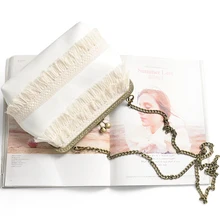 2016 new fringed bag Qing new mini simple Sen female line small bag shoulder diagonal cross Chain Purse