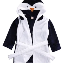 Pudcoco/детский халат; домашний халат для девочек; Roupao Infant Penguin с капюшоном