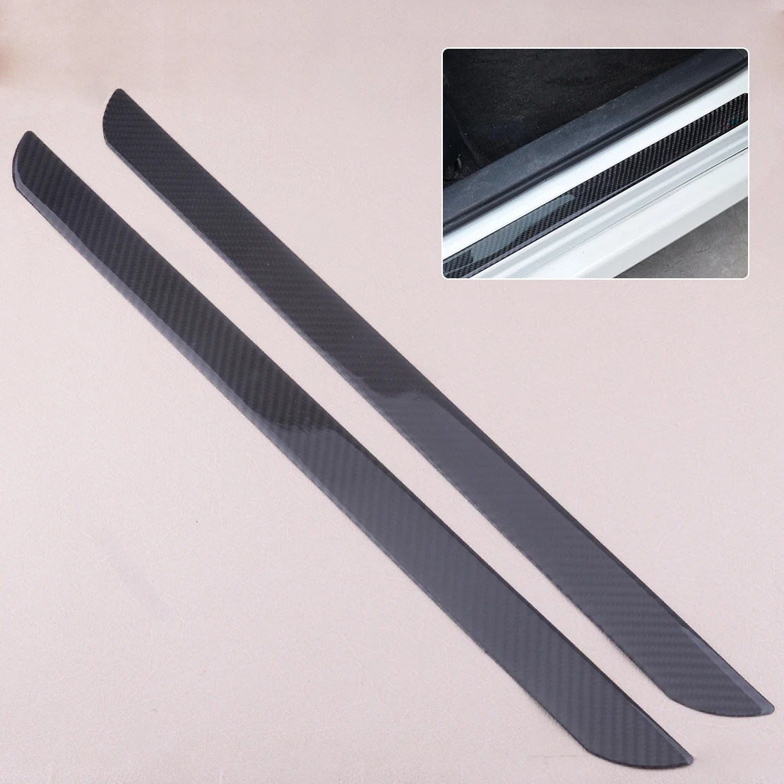 CITALL Carbon Fiber Car Scuff Plate Door Sill Cover Panel Step Protector Guard for TOYOTA BMW VW