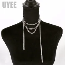 UYEE модная одежда сексуальные ремни панк готика из искусственной кожи портупея с чокером Harajuku ожерелье пояс для женщин обертывание тела жгут LN-054