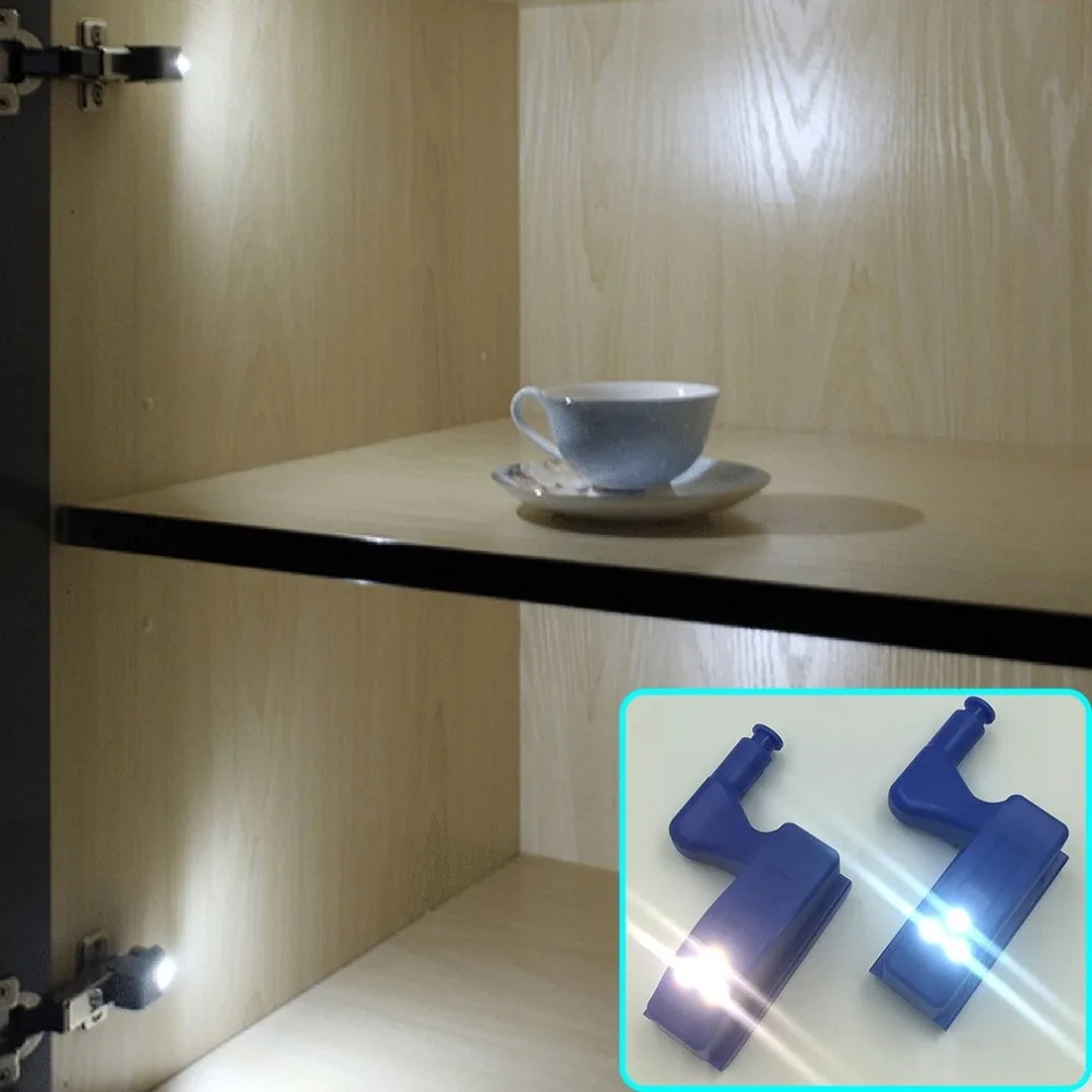 Kitchen Bedroom Cabinet Cupboard Closet Hinge LED Sensor Light Lamp