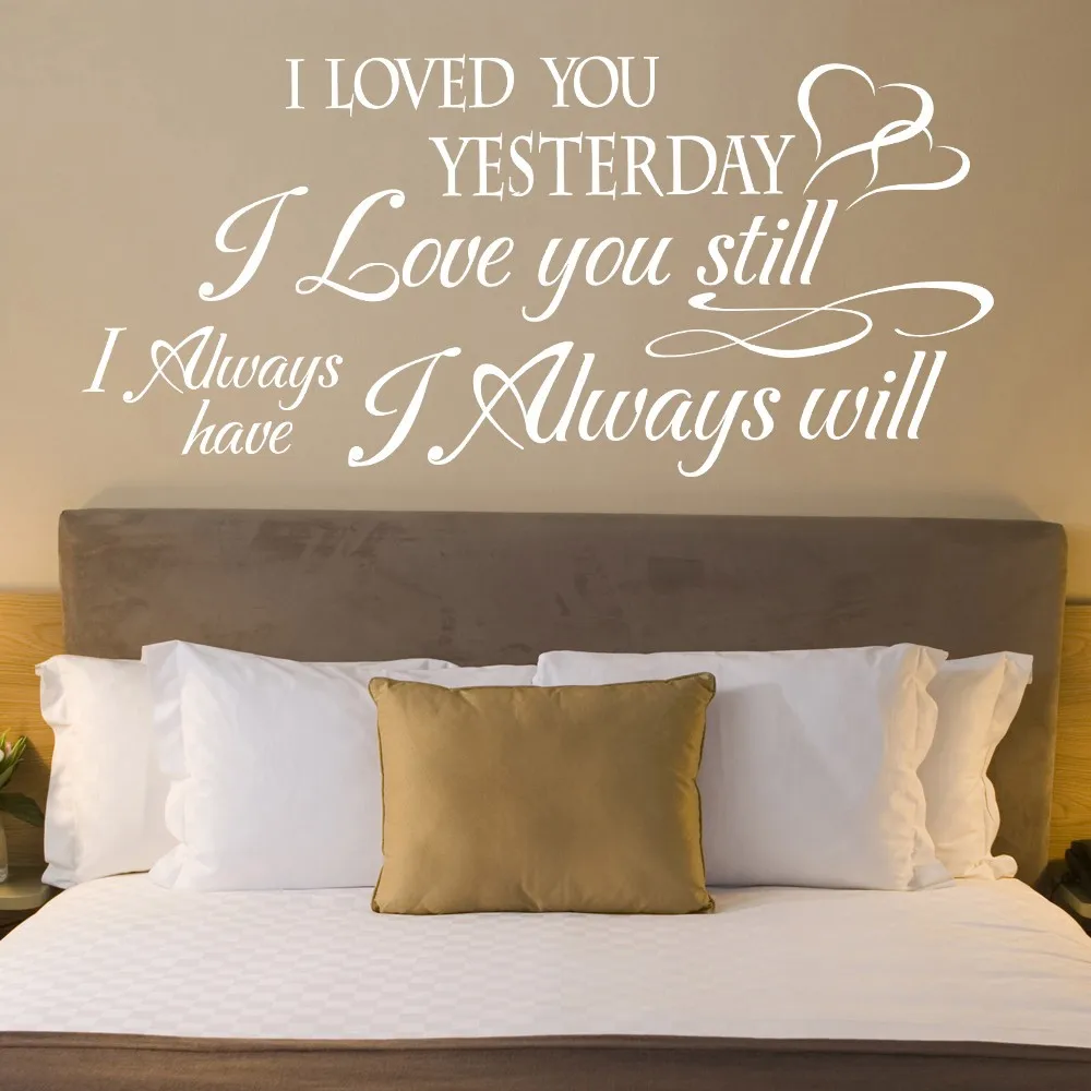 Red Wall Decor Plus More WDPM1760 I Loved You Yesterday Always Have Always Will Wall Sticker Quote 23-Inch x 9-Inch 