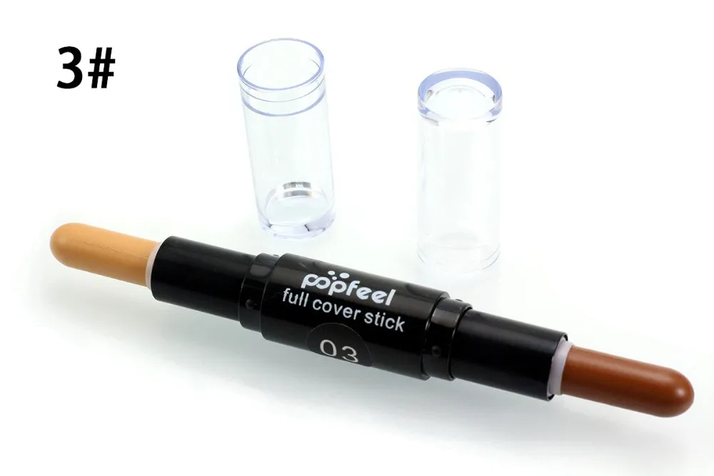 Popfeel основой бренда двухсторонняя 2 в 1 contour stick 3D лицо макияж корректор Стик стерео читая бронзатор ручка BD014