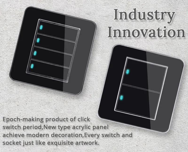 Coswall Новое поступление 1 комплект 1 способ случайный Нажмите Вкл/Выкл настенный выключатель света со светодиодным индикатором акриловая кристальная панель