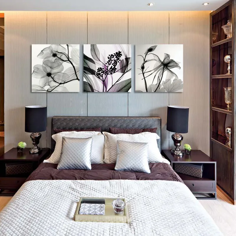 Bedroom Dining room Decorated Orchid canvas prints 3 piece ...