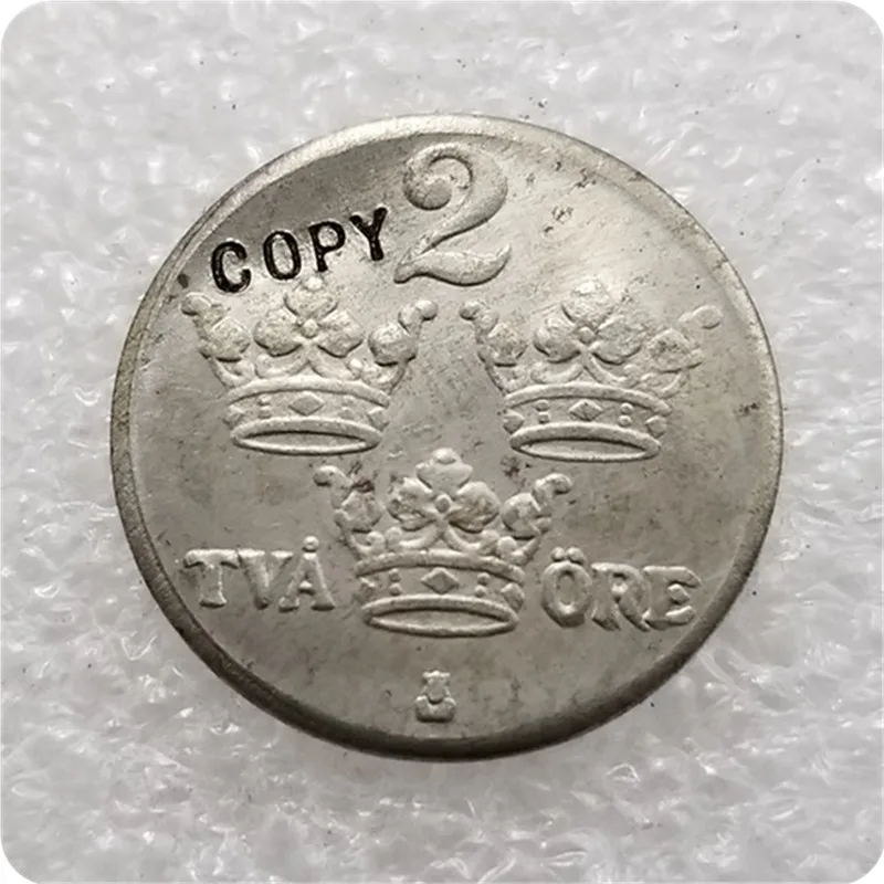 Копия памятных монет из Швеции 1920 г. 2 руды (железо) Реплика коллекционные монеты |