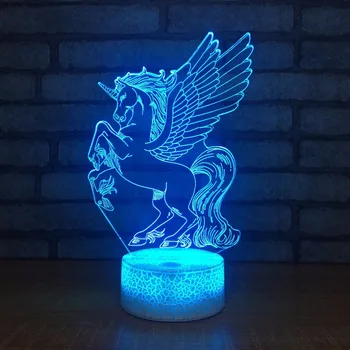 

Cute Unicorn 3D LED Night Light Multicolor RGB Touch Table Lamp Light For Home Decoration Decorative Xmas Gift