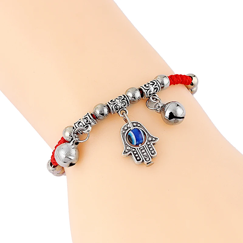 Handmade Braided Rope Bracelets Eye Red Thread String Rope Charm Bracelets Adjustable in Strand