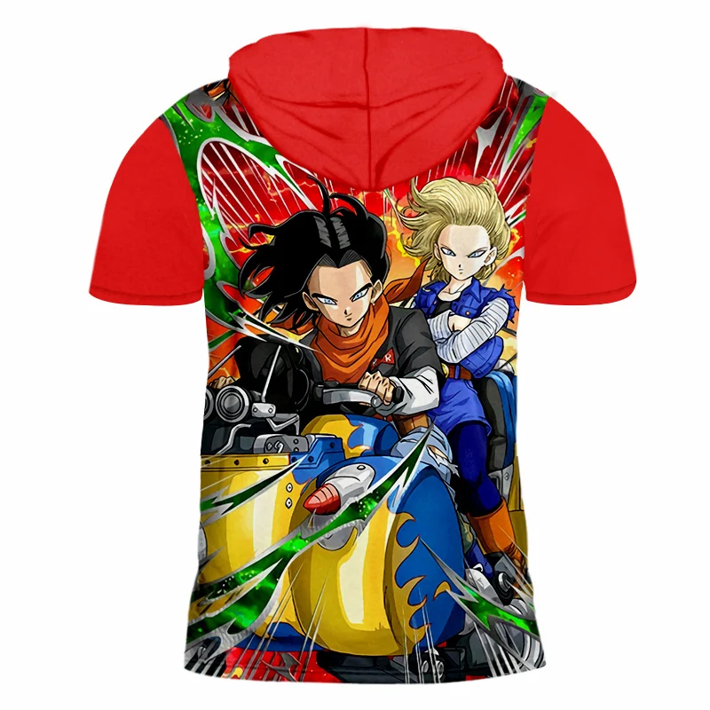 OGKB Dragon Ball с коротким рукавом толстовки длинный шнурок пуловеры для женщин для мужчин Забавный принт Android 17 и 18 3d футболка капюшоном Homme