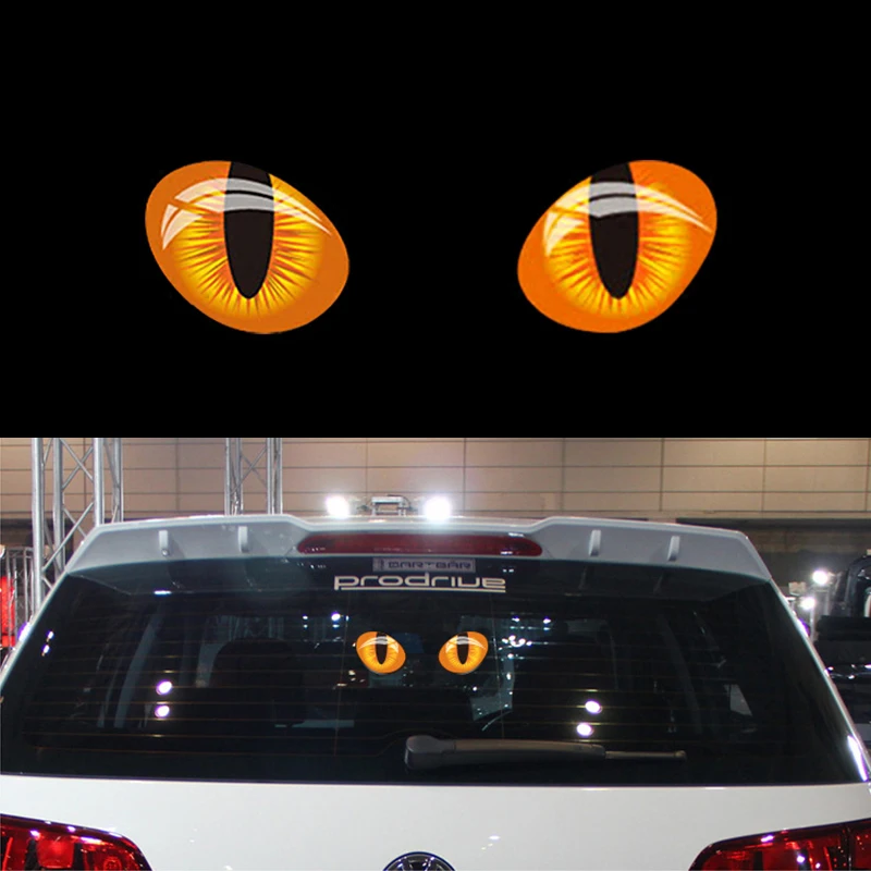 Наклейки на окна автомобиля Atreus 2X 3D Cat eye для BMW E46 E60 Ford focus 2 Kuga Mazda 3 cx 5 Volkswagen Polo Golf 4 6