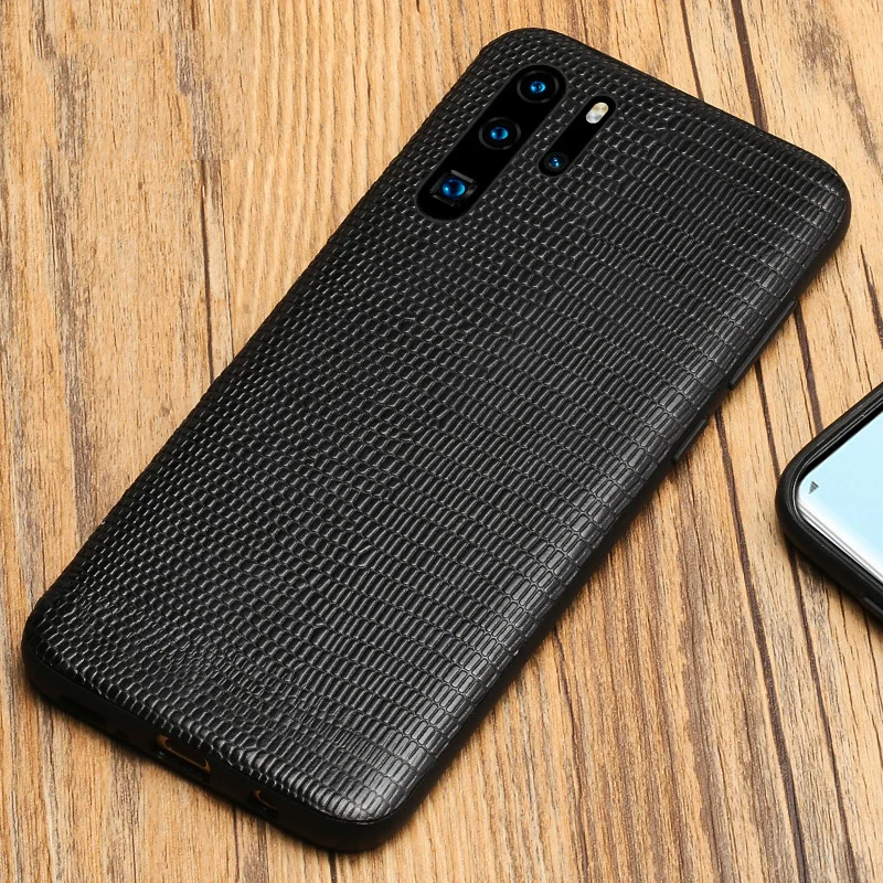 

Natural Leather Lizard Grain case for Huawei P30 pro Lite 360 Full protection Cases For mate 20 P20 Pro Lite Honor 8X 20 Pro 10