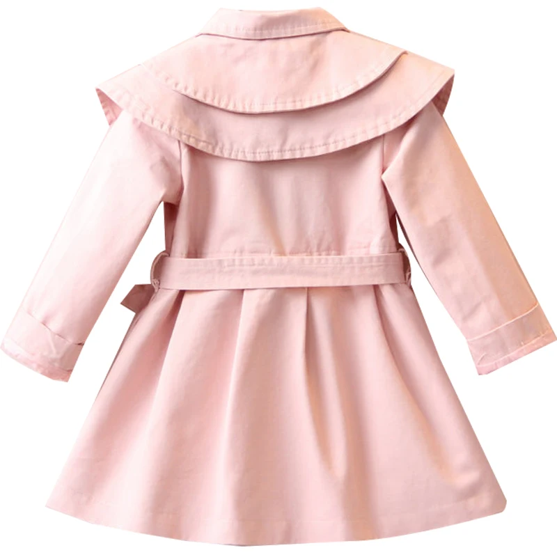 Baratos Moda niñas chaqueta cortavientos botón ropa para niños gabardina para niñas abrigo de invierno para viento de trinchera ropa de abrigo para niños ropa de la escuela