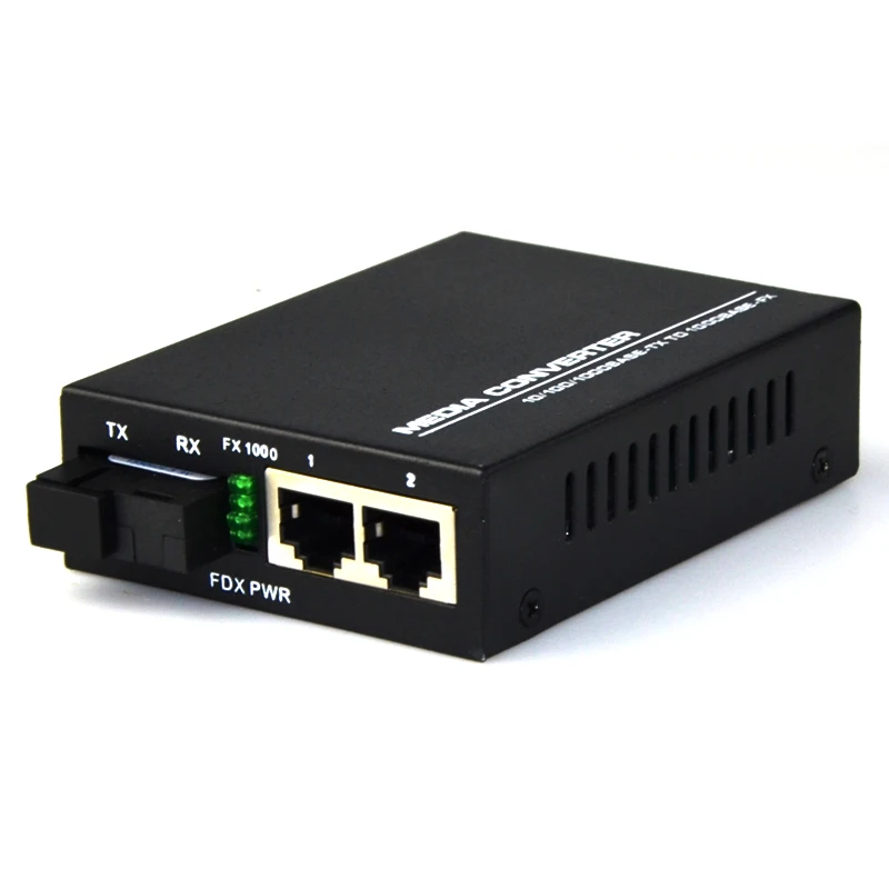 1 пара 10/100/1000 Мбит/с волоконно-оптические Ethernet Media Converter Gigabit одиночный режим волокна с 2 RJ45 Порты и разъёмы и 1 SC Порты и разъёмы