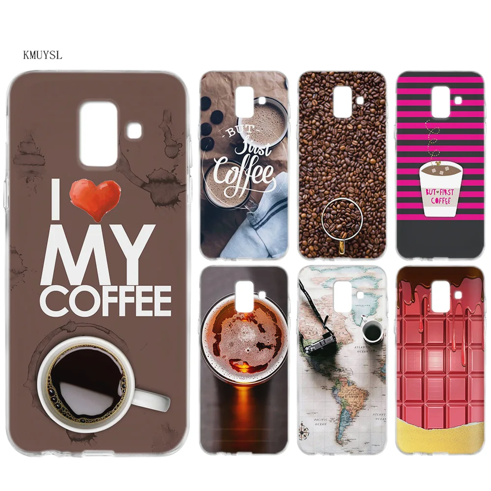 

KMUYSL Beautiful Girl drink coffee Design TPU Silicon Clear Soft Case Cover Shell for Samsung Galaxy A6 A8 Plus J6 J4 J8 2018