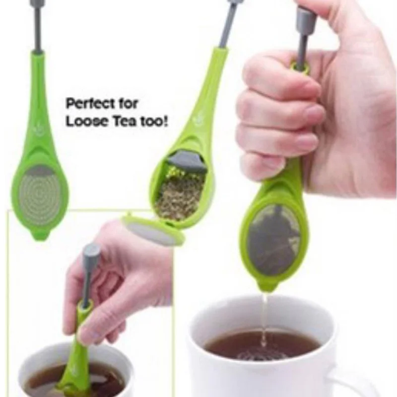 

Plastic Tea&Coffee Strainer Measure Swirl Steep Stir&Press Tea Infuser Built-in plunger Healthy Intense Flavor Reusable Tea bag