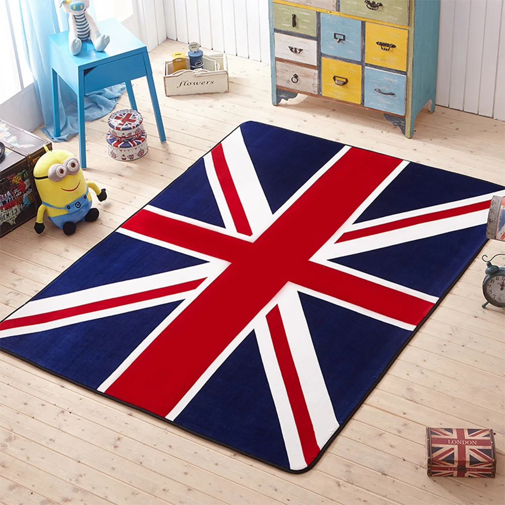 Fashion Classic British Flag Living Room Bedroom Decorative Carpet Area