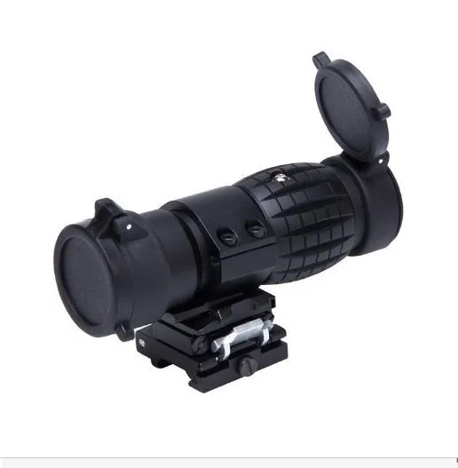 Hunting Tactical 3X Magnifier Scope Sight with Flip na boční držák pro 20mm outdoorové optické zaměřovače Optické zaměřovače W / QD mount