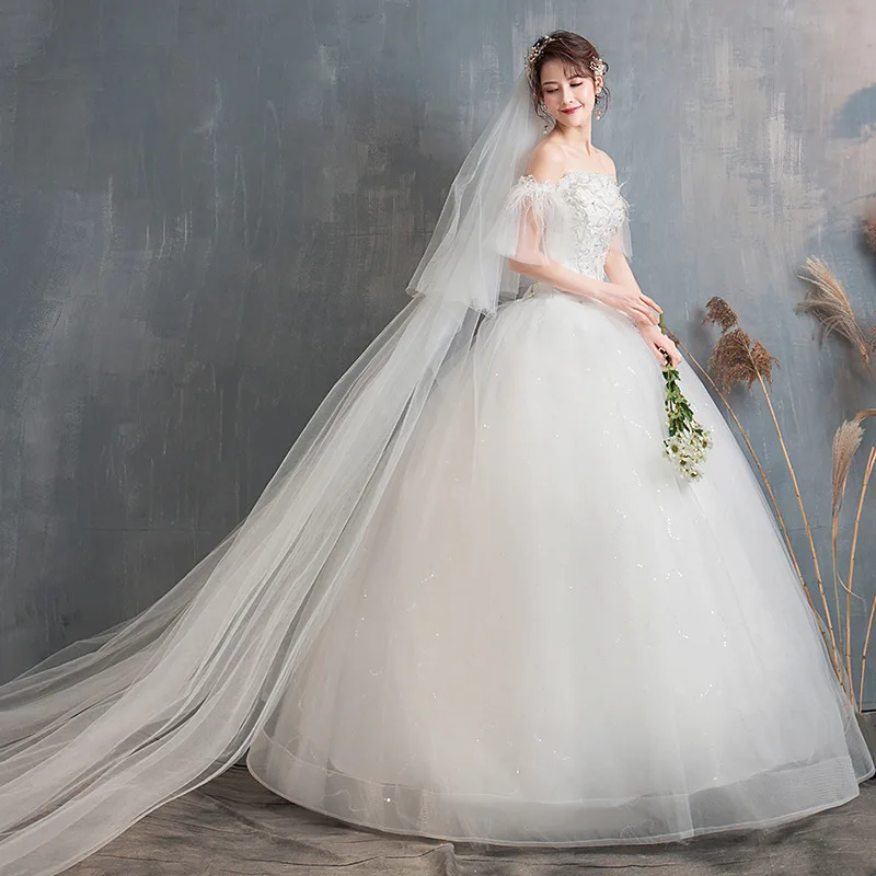 Кружевное винтажное бальное платье с бисером, Vestido De Noiva, новинка, элегантные свадебные платья с открытыми плечами, Robe Mariage