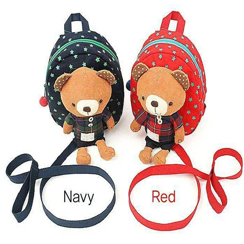2 цвета медведь жгут сумка плюшевая игрушка-рюкзак с Сафти ремень 3-в-1 приятель-рюкзак для прогулок для дождливой погоды