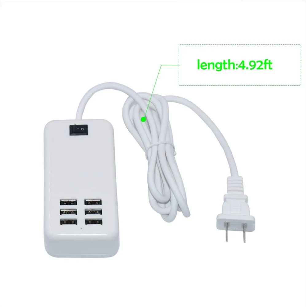 

Henzarne Desktop Charger USB Hub -30W USB Hub Charging Station(6 Ports) Compatible for iPhone Samsung LG HTC OnePlus Huawei