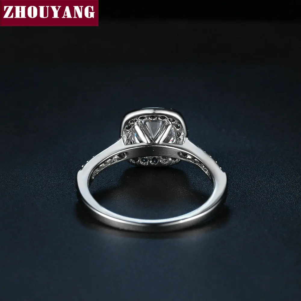 Silver Color Exquisite Bijoux Fashion Square Wedding & Engagement Ring Made With Cubic Zirconia Jewelry R531 R559 R560
