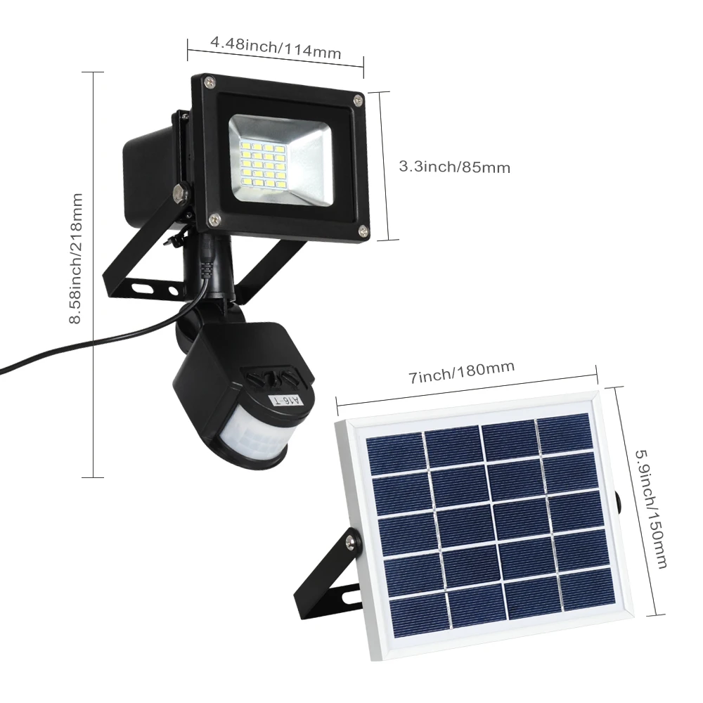 T-SUNRISE прожектор на солнечных батареях 10 W солнечное освещение для наружного использования прожектор движения Сенсор Водонепроницаемый IP65 Солнечные прожекторы садовые лампы