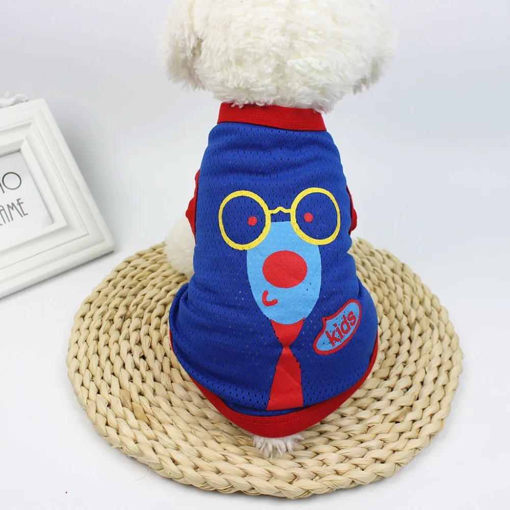 

Summer Dog T-Shirt Pet Clothes Apparel Breathable Vest Costumes Cute cartoon print Spring Soft Pet Clothes camiseta perro Chien
