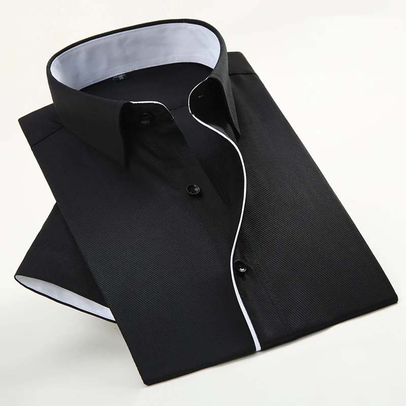 Dress Shirts Men Twill Short Sleeve Business Formal