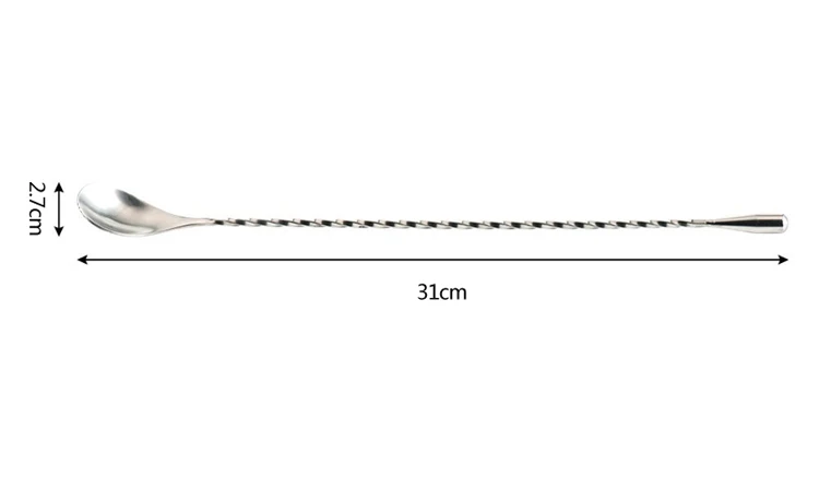 1Pcs Stainless Steel Mixing Spoon Long Handled Drink Mixer Spiral Pattern Bar Cocktail Shaker Spoon Bartender  Tools (2)
