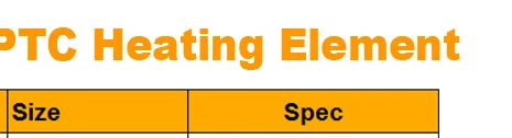 Elemento aquecedor elétrico termostático, ptc, 2 peças,