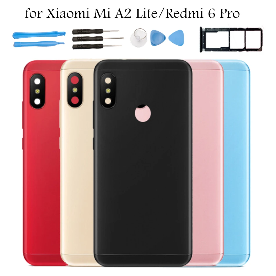 5,8" для Xiaomi mi A2 Lite, задняя крышка, задняя крышка, корпус, дверь для Xiao mi Red mi 6 Pro, держатель для карт, запасные части