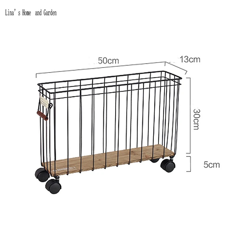 long and narrow design modern metal wire basket on wheels