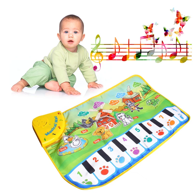 Children Piano Mat Animal Pattern Baby Touch Play Keyboard Musical
