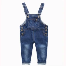 Новая осенняя одежда для малышей маленьких для девочек и мальчиков детские Джинсовые комбинезоны комбинезон джинсы для девочек Одежда для мальчиков штаны с карманами 2 4 5 3 6 лет 3