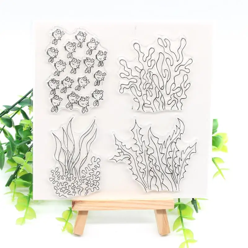 

KSCRAFT Seaweed Transparent Clear Silicone Stamps for DIY Scrapbooking/Card Making/Kids Crafts Fun Decoration Supplies