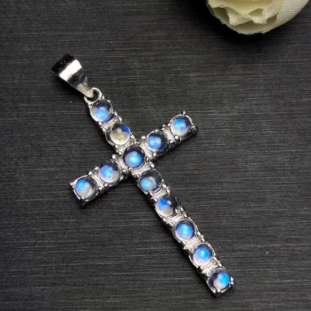 Collier croix cristaux naturels - Argent 925