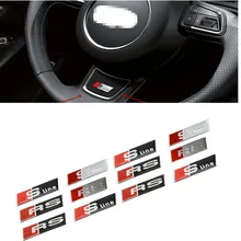 2pcsHOT For Audi A3 A4 A5 A6 Q3 Q5 Q7 TT RS SLINE styling car interior accessories steering wheel protection decorative stickers