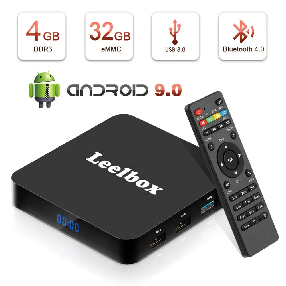 

Q4 Smart TV Box RK3328 Quad Core 2.4GHz WiFi Android 9.0 4GB32GB Support 4K Netflix YouTube Media player Q4 Set top box