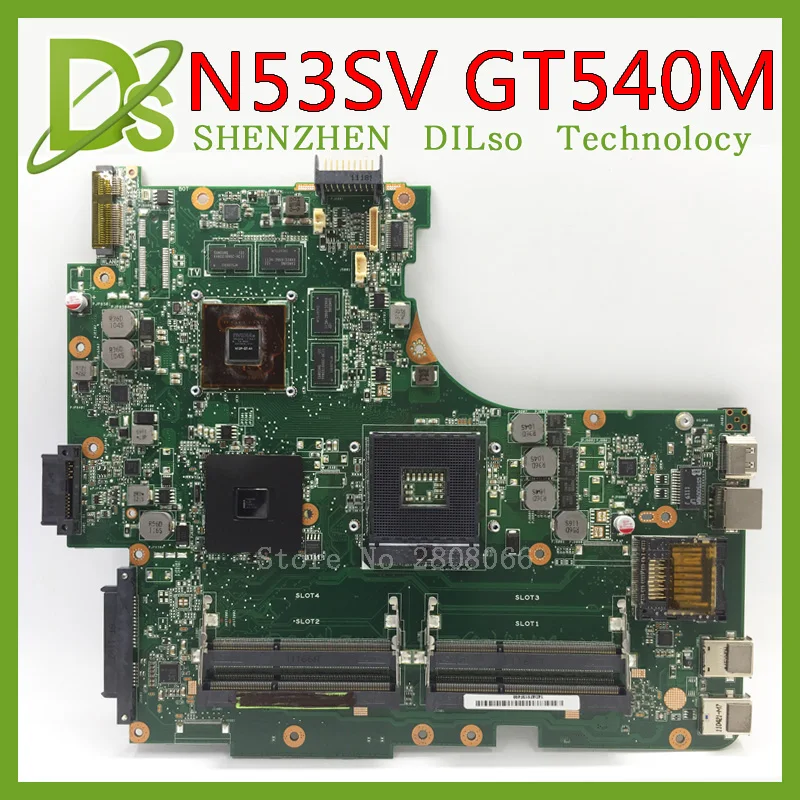 Цена KEFU N53SV для ASUS N53SV N53SM N53S материнская плата для ноутбука n53sv n53s материнская плата GT540M тест видеопамяти оригинал