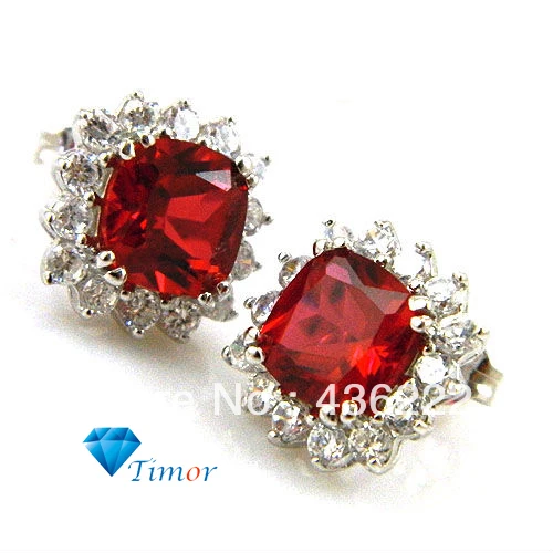 9ct Whole Design High Quality Pigeon Blood Red Ruby 9ct Whole Design High Quality Pigeon Blood Red Ruby Earrings Studs 925 Sterling Silver