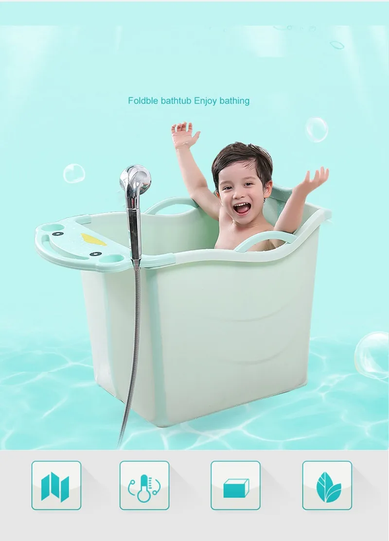 For 0-15 Years Old Baby Boy Large Size Thick Baby Foldable Bath Tub 8